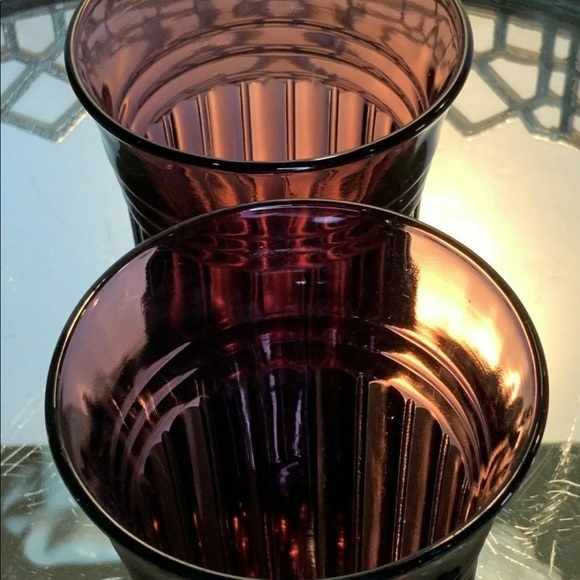 SOLD. Hazel Atlas New Century 5” Set 2 Purple #EL9 - Picture 2 of 6